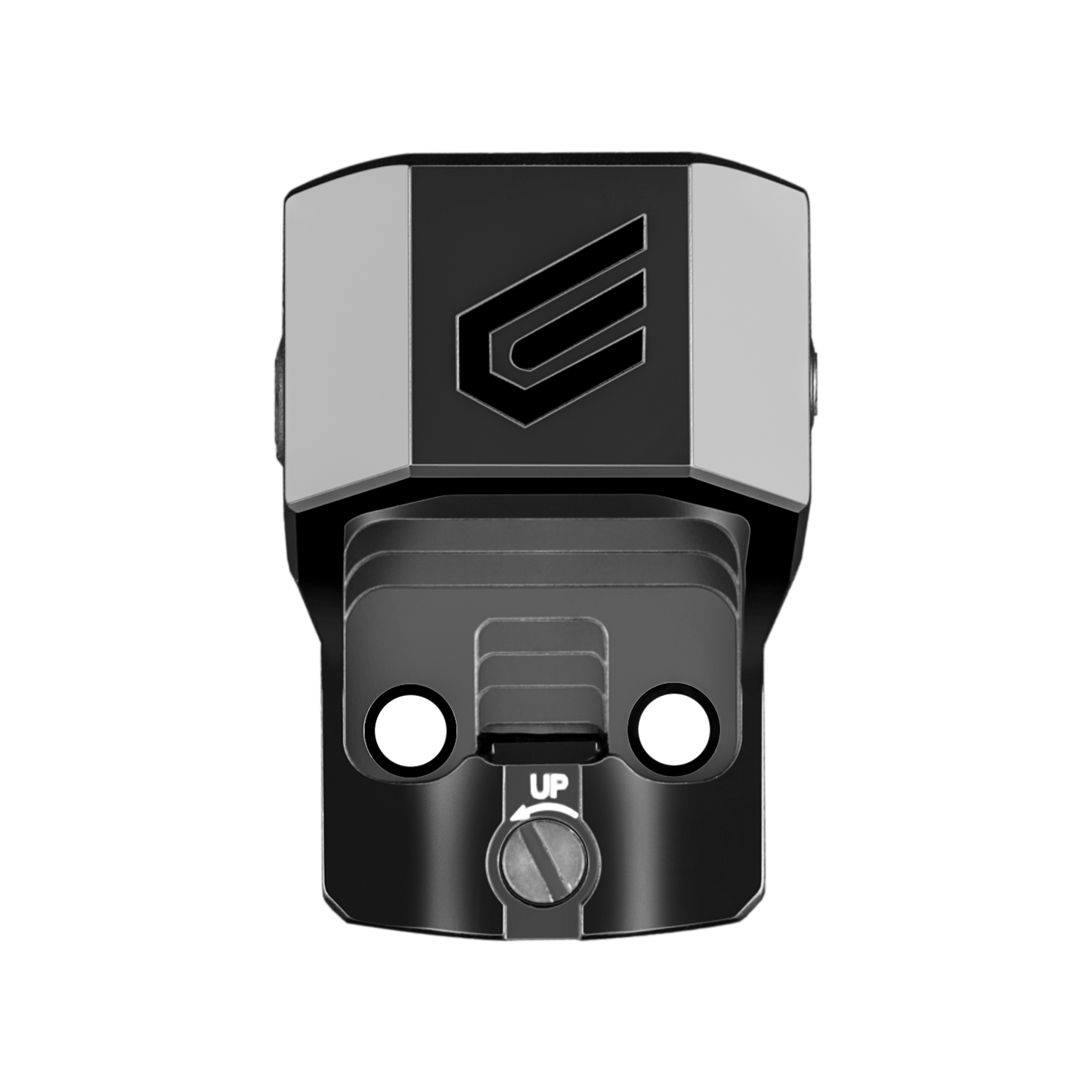 a close up of a black and white object