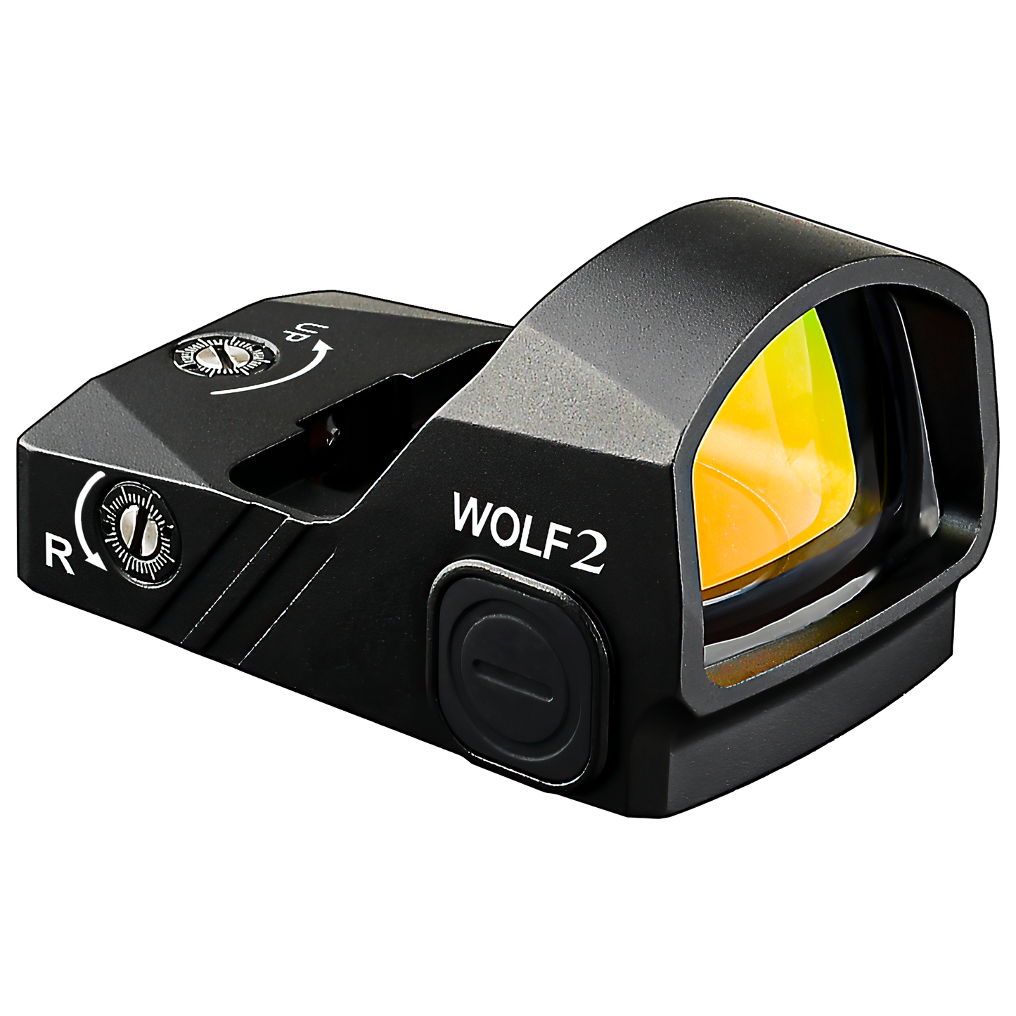 a close up of a red dot sight