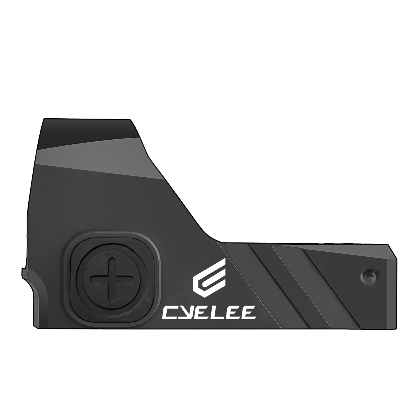 a black knife with a white logo on it