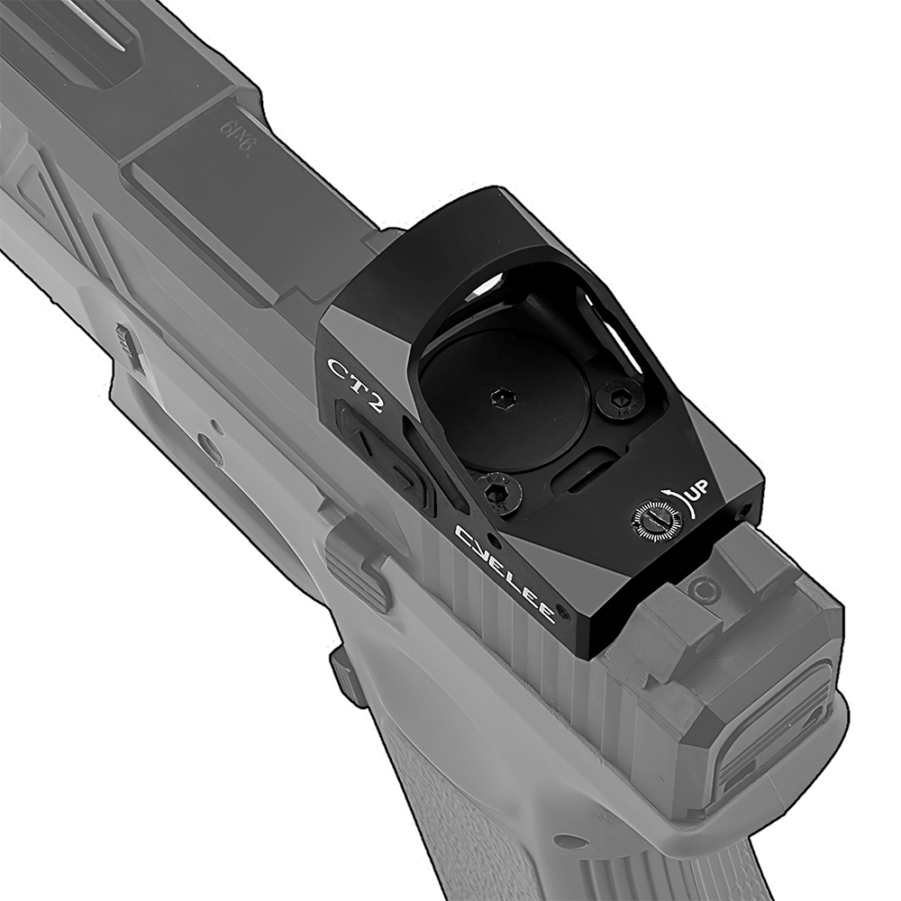 a black and white photo of a gun