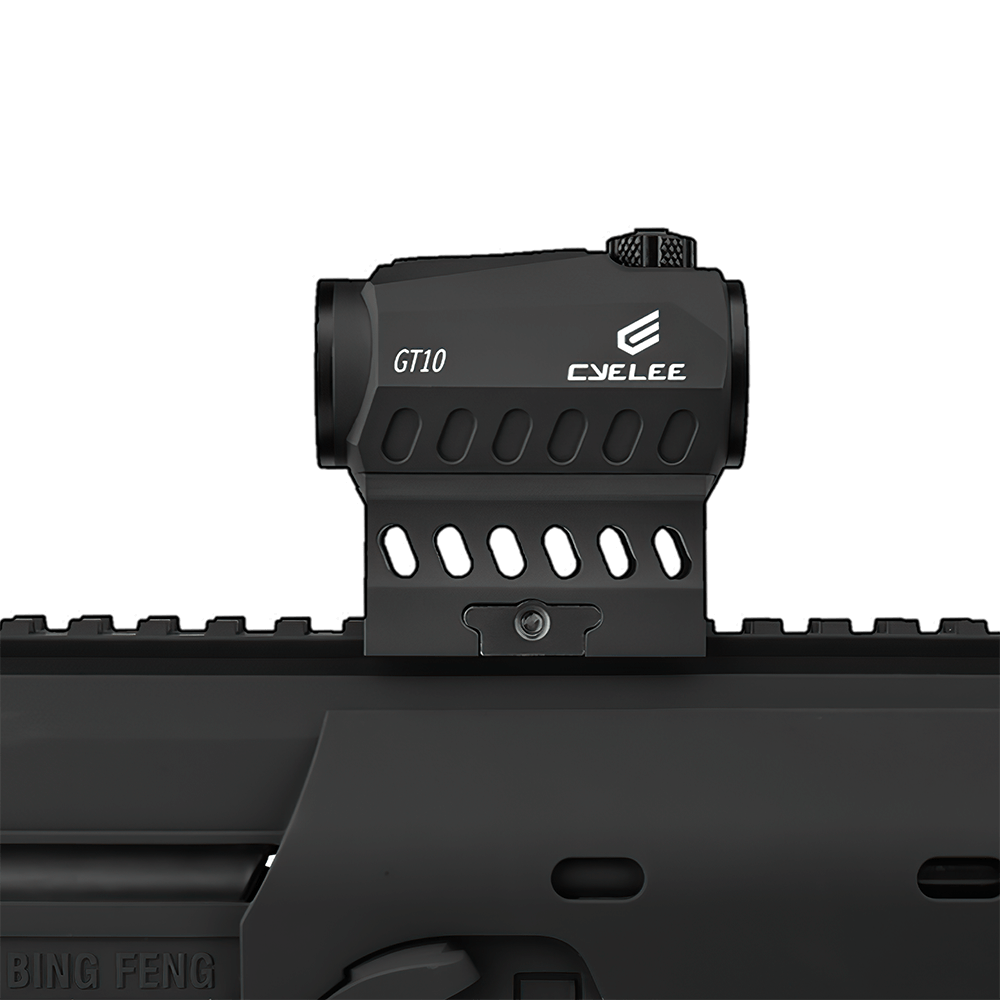 Cyelee 3MOA GT10 Rifle Green Dot With Co-witness Riser Mount and MOTAC(Shake Awake) - Cyelee Optics Red Dot Reflex Sight Shake Awake Optic Rugged Pistol