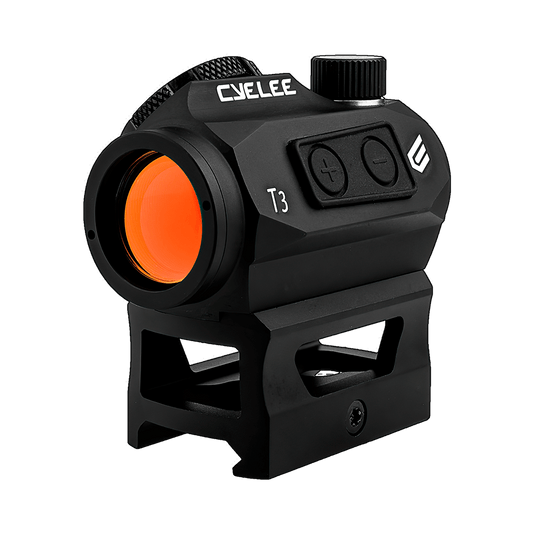 Cyelee 3MOA T3 Rifle Red Dot With Co-witness Riser Mount and MOTAC(Shake Awake) - Cyelee Optics Red Dot Reflex Sight Shake Awake Optic Rugged Pistol