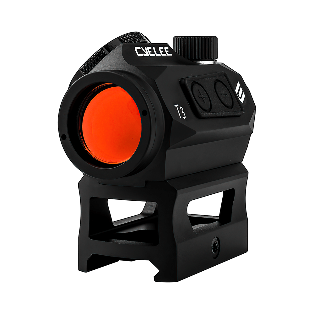 Cyelee 3MOA T3 Rifle Red Dot With Co-witness Riser Mount and MOTAC(Shake Awake) - Cyelee Optics Red Dot Reflex Sight Shake Awake Optic Rugged Pistol