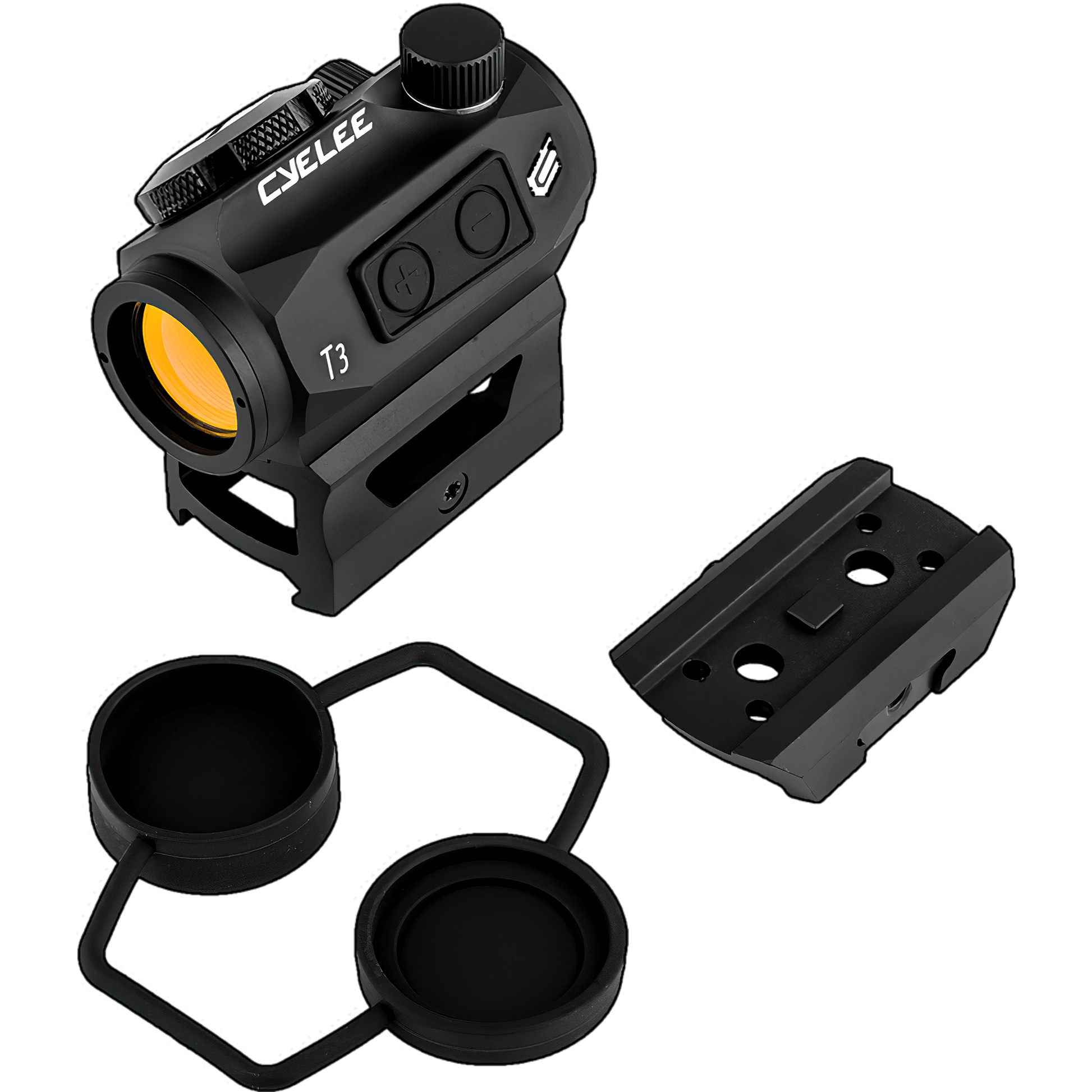 Cyelee 3MOA T3 Rifle Red Dot With Co-witness Riser Mount and MOTAC(Shake Awake) - Cyelee Optics Red Dot Reflex Sight Shake Awake Optic Rugged Pistol