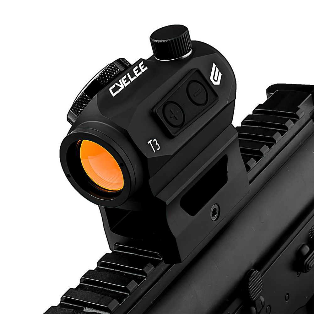 Cyelee 3MOA T3 Rifle Red Dot With Co-witness Riser Mount and MOTAC(Shake Awake) - Cyelee Optics Red Dot Reflex Sight Shake Awake Optic Rugged Pistol