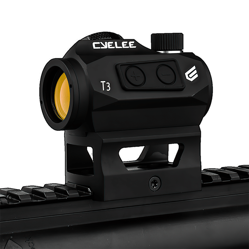 Cyelee 3MOA T3 Rifle Red Dot With Co-witness Riser Mount and MOTAC(Shake Awake) - Cyelee Optics Red Dot Reflex Sight Shake Awake Optic Rugged Pistol