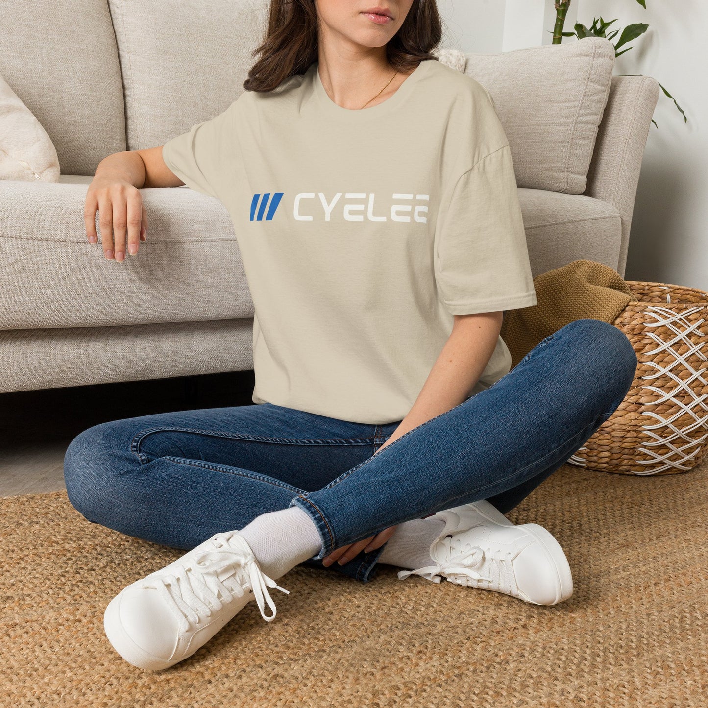 CYELEE TRUST THE DOT SKULL LOGO- Minimalist Soft Style T‑Shirt
