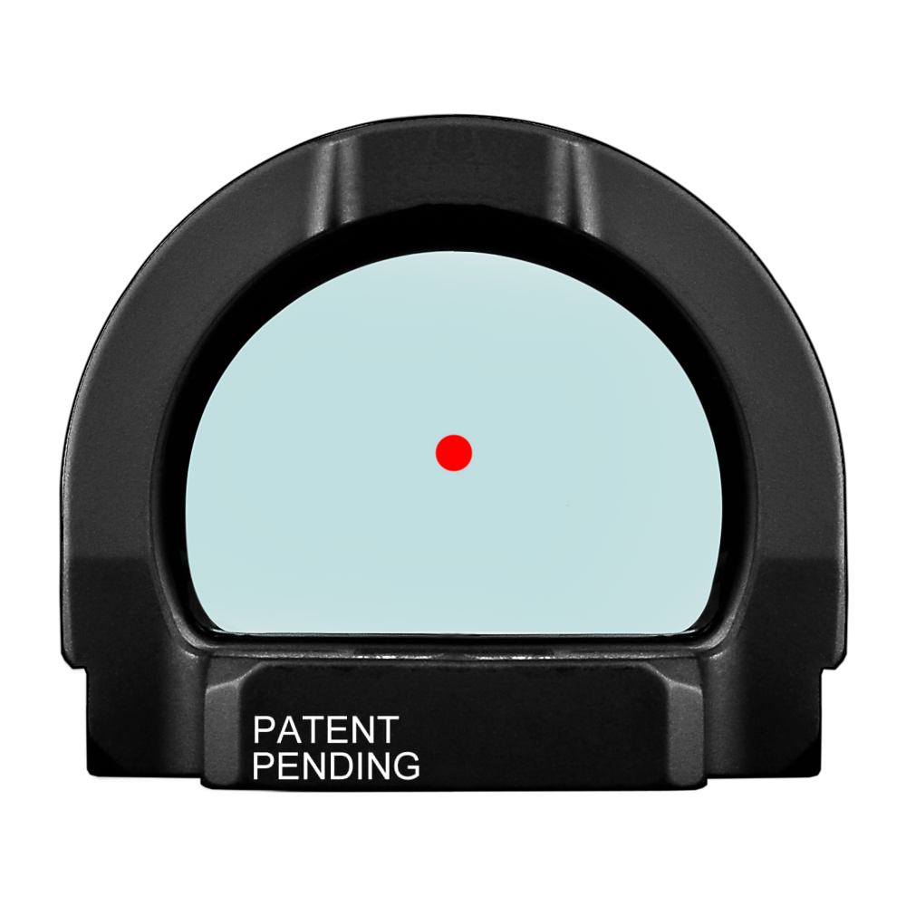 a red dot is seen in the center of a black object