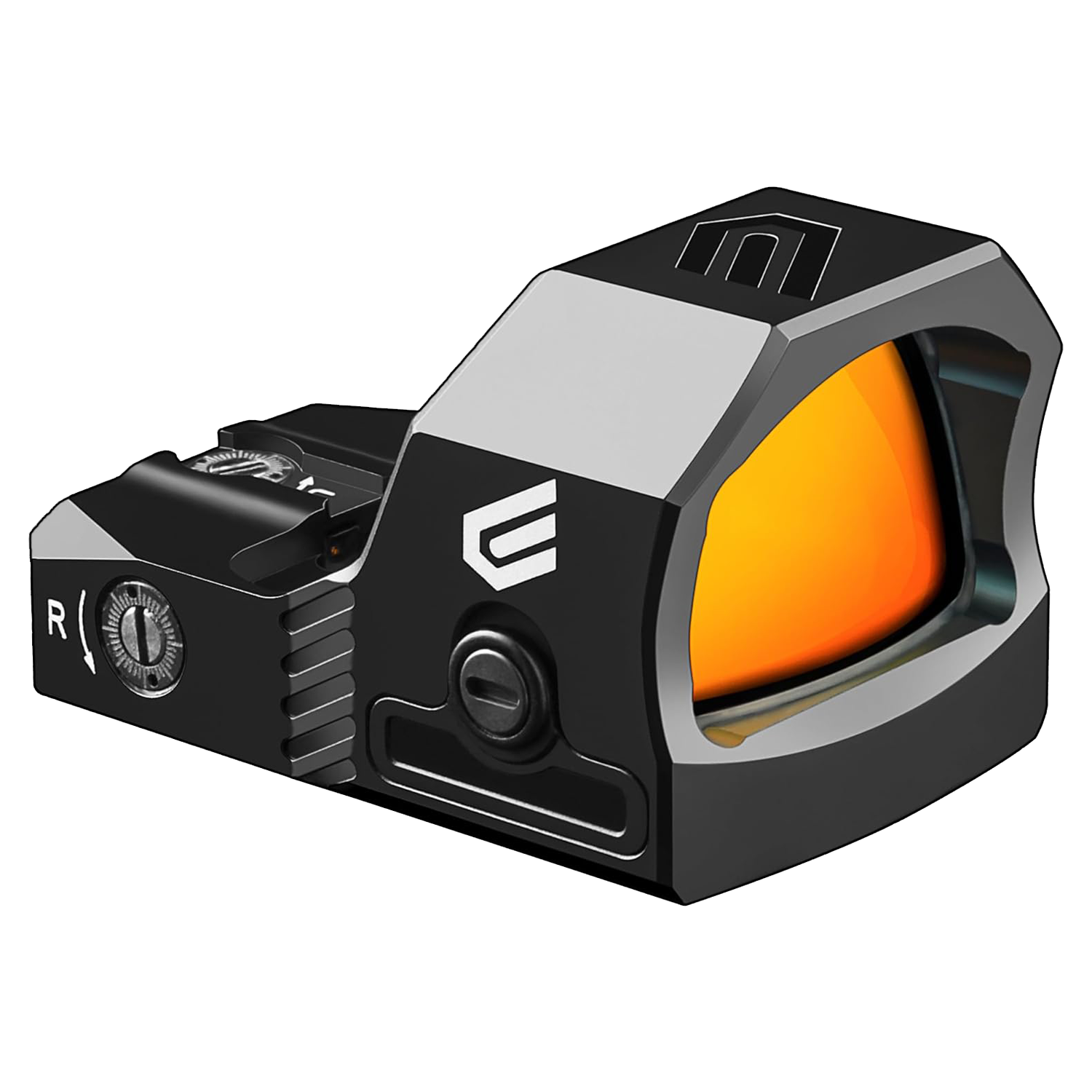 a close up of a red dot sight