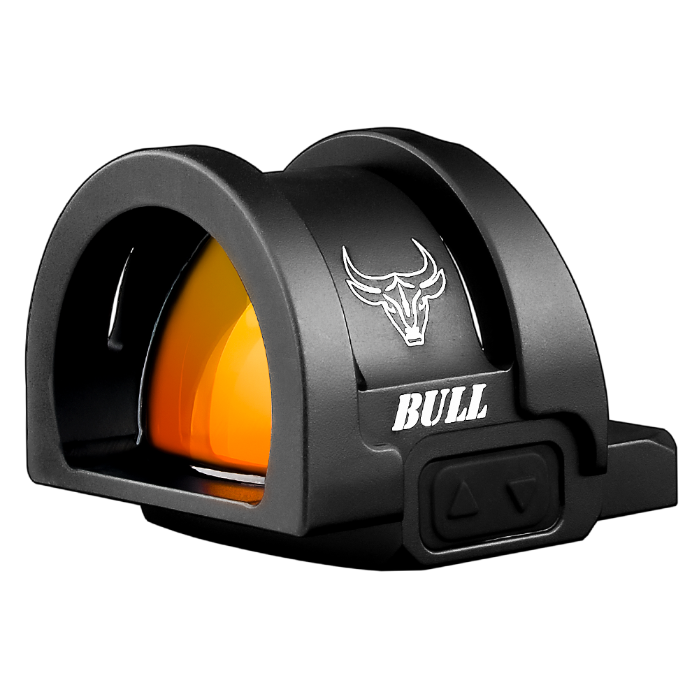 a bulls logo on a black and orange sight