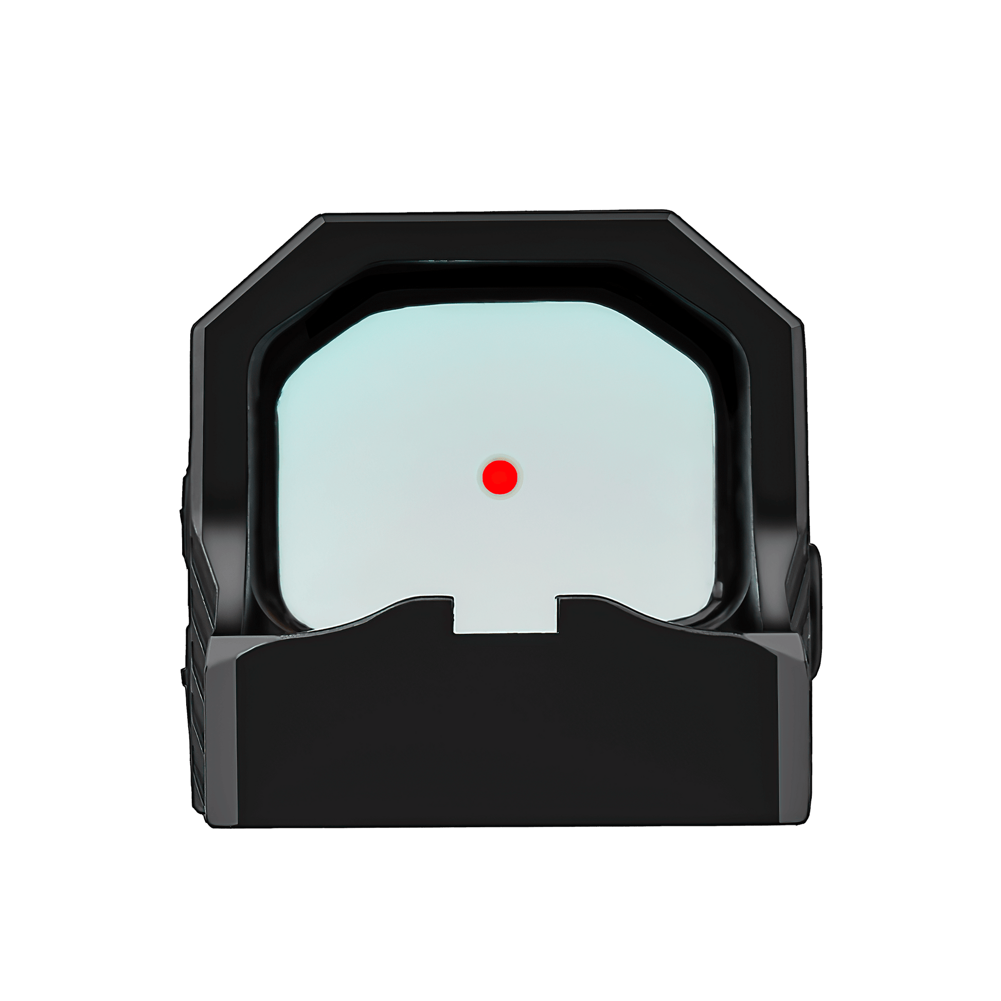 a close up of a red dot on a black background