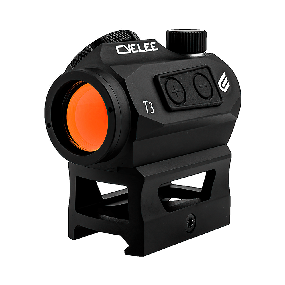 Cyelee 3MOA T3 Rifle Red Dot With Co-witness Riser Mount and MOTAC(Shake Awake) - Cyelee Optics Red Dot Reflex Sight Shake Awake Optic Rugged Pistol